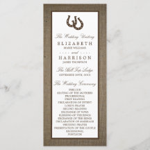 Land Rustic Horseshoe på Burlap Bröllop