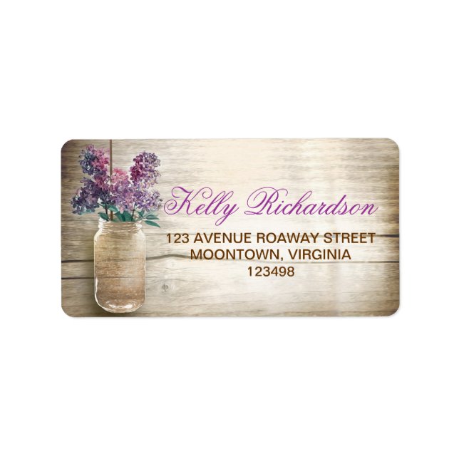 land rustic lila lilacs adressetiketter (Framsidan)