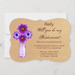 Land Rustic Lila Mason Burk Bridesmaid Card Inbjudningar