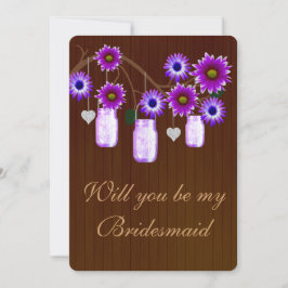 Land Rustic Lila Mason Burk Bridesmaid Card Inbjudningar
