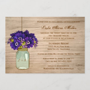 Land Rustic Mason Burk Gerbera-Daisyn Inbjudningar