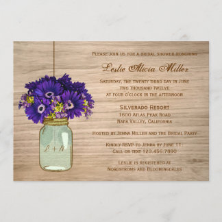 Land Rustic Mason Burk Gerbera-Daisyn Inbjudningar