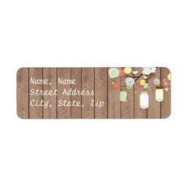 Land Rustic Mason Burk på Wood Address Label Returadress Etikett