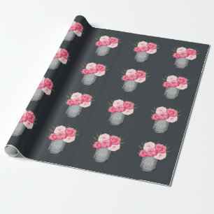 Land Rustic Mason Burk Peony Bröllop Presentpapper