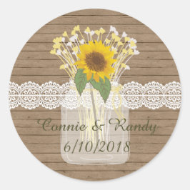Land Rustic Mason Burk Solros Stickers Runt Klistermärke