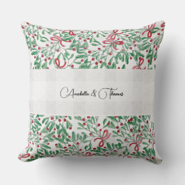 Land Rustic Mistletoe Watercolor Art Kudde