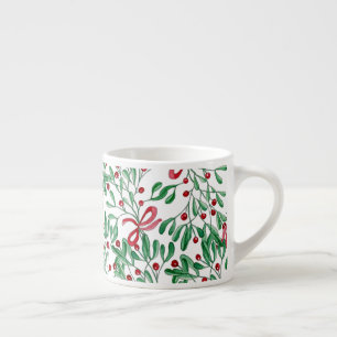 Land Rustic Mistletoe Watercolor Hand-målat Espressomugg