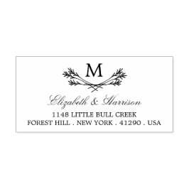 Land Rustic Monogram Gren Returadress Självfärgande Stämpel