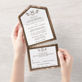 Land Rustic Monogram Gren & Wood Bröllop