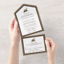 Land Rustic Monogram Träd & Burlap Bröllop