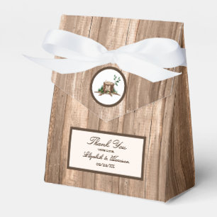 Land Rustic Monogram Träd & Wood Bröllop Presentaskar