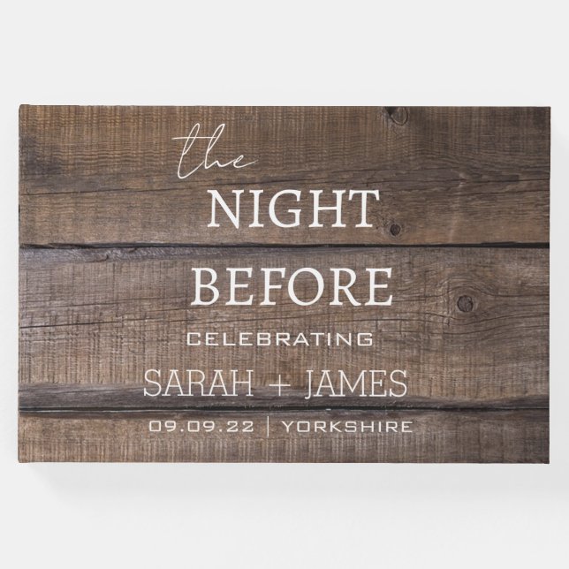 Land Rustic natten före Bröllopsfest Gästböcker (Framsida)