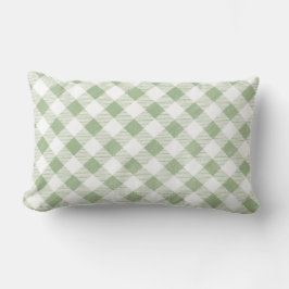 Land Rustic Natural Sage Gingham Play Lumbarkudde