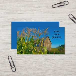 Land Rustic Old Barn Blue Grönt Farm Visitkort