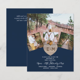 Land Rustic Photo Carved Heart Monogram Bröllop