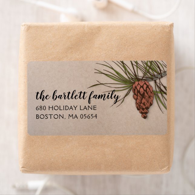 Land Rustic Pinecone Shipping Fraktsedel (Insitu)