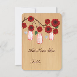 Land Rustic Red Mason Burk Bord-platskort Inbjudningar