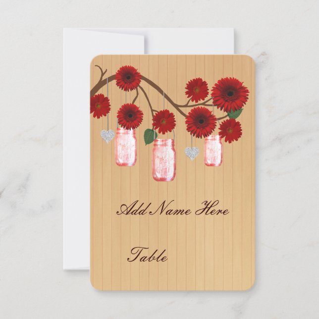 Land Rustic Red Mason Burk Bord-platskort Inbjudningar (Framsida)