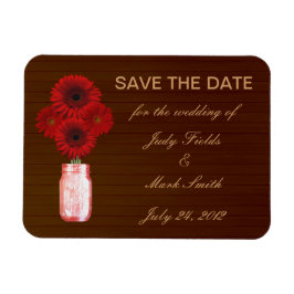 Land Rustic Red Mason Burk Spara datum magneter