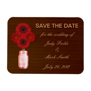 Land Rustic Red Mason Burk Spara datum magneter