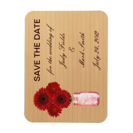 Land Rustic Red Mason Burk Spara datum magneter