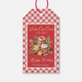 Land Rustic Red & White Play Cookie-fack Presentetikett