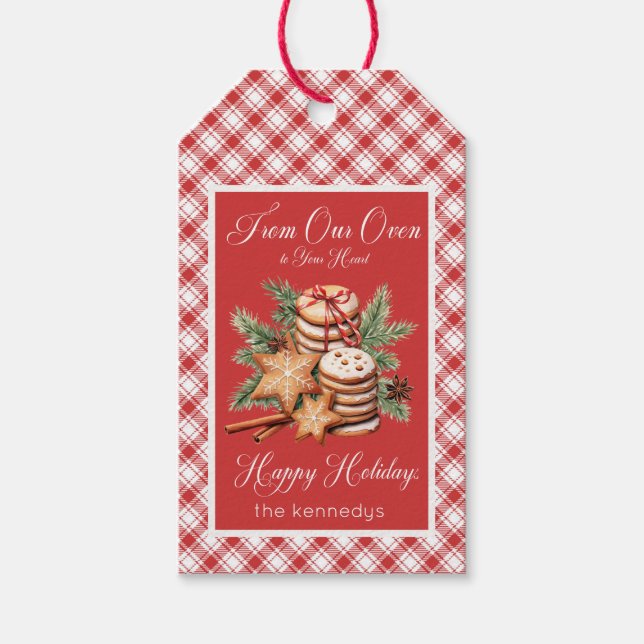 Land Rustic Red & White Play Cookie-fack Presentetikett (Framsidan)