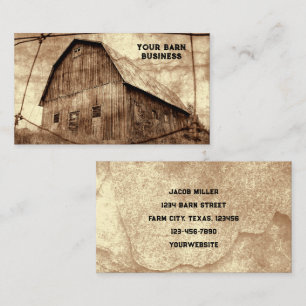 Land Rustic Sepia Barn Vintage Struktur Visitkort