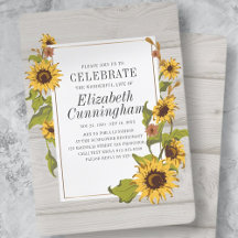 Land Rustic Solros Blommigt Woodsy Memorial