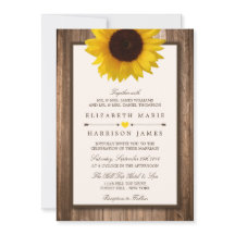 Land Rustic Solros & Brown Wood Bröllop