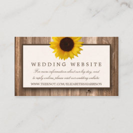 Land Rustic Solros & Brown Wood Bröllop Tilläggskort