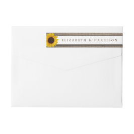 Land Rustic Solros och Burlap Bröllop Etikettband