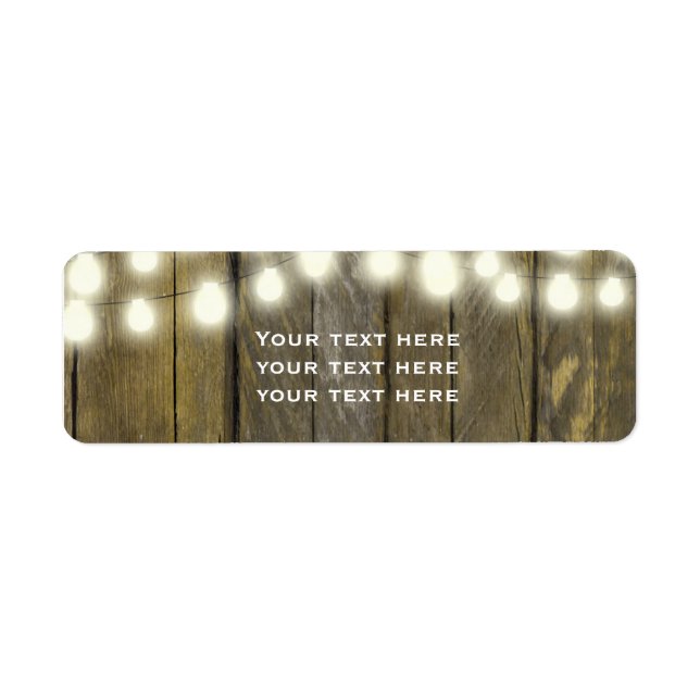 Land Rustic String Ljus Lodge Adressetiketter Returadress Etikett (Framsidan)