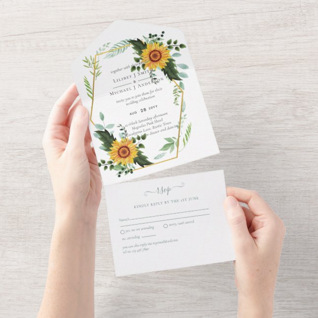 Land Rustic Sunwers Greenery Bröllop budget (Avrivbar del)
