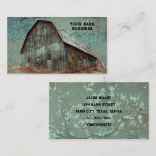 Land Rustic Teal Barn Vintage Struktur Visitkort