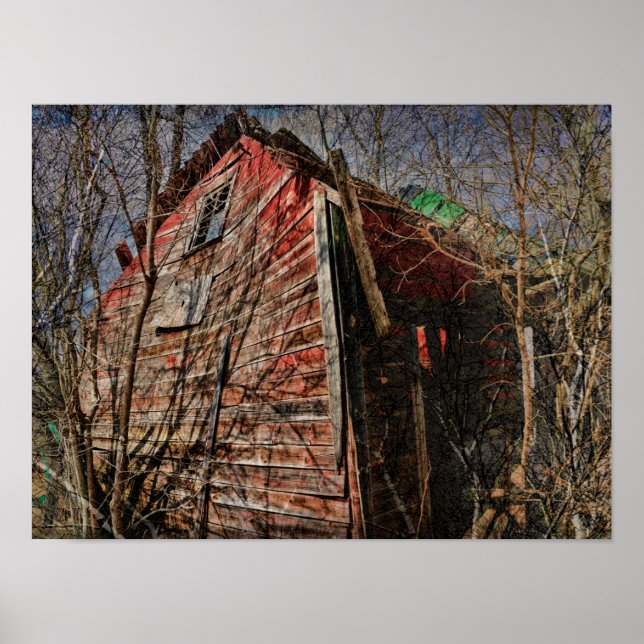 Land Rustic Vintage Red Barn Farmhouse Poster (Framsidan)