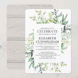 Land Rustic Watercolor Foliage Memorial Inbjudningar