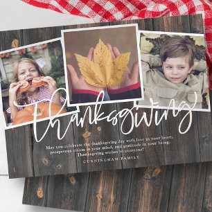 Land Rustic Wood 3 Family Photo Thanksgiving