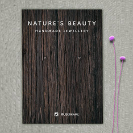 Land Rustic Wood Earring Jewelry Visning Card Visitkort