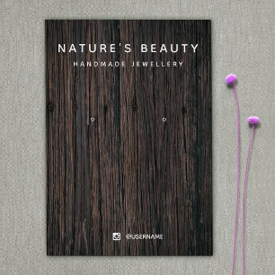 Land Rustic Wood Earring Jewelry Visning Card Visitkort