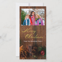 Land Rustic Wood God jul Photo Julkort