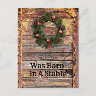 Land Rustic Wood jul Card Christian Theme Helg Vykort