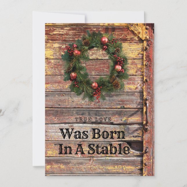 Land Rustic Wood jul Card Christian Theme Julkort (Framsida)