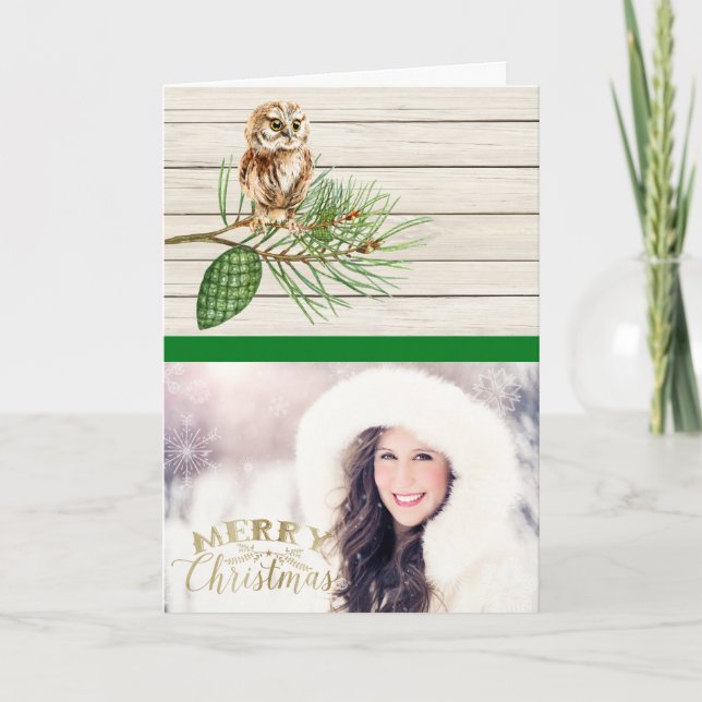 Land Rustic Wood-julkort Helgkort (Framsida)