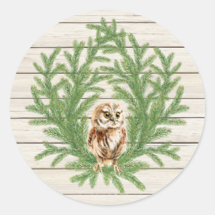 Land Rustic Wood Photo Sticker Runt Klistermärke