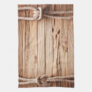 Land Rustic Wood Rope Nautic Kitchen Dish Towel Kökshandduk