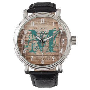 Land Rustic Wood Rope Nautical Knot Watch Armbandsur