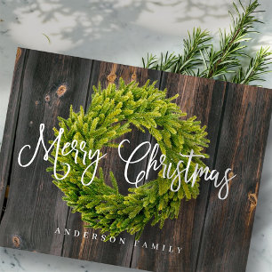 Land Rustic Wood Wandan God jul Helg Vykort