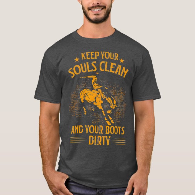 Land Saloon Western Rodeo Gift Idea Cowboy T Shirt (Framsida)