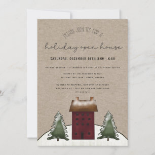 Land Saltbox Rustic Family Helgdag Open House Inbjudningar